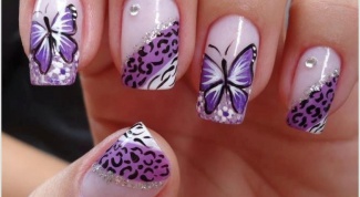 Как нарисовать бабочку на ногтях 
