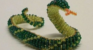 How to weave a beaded bracelet-a snake with beads 