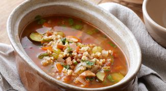 Soup with chicken and barley
