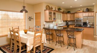 The combination kitchen and dining room