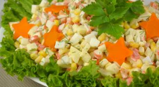Какой салат можно сделать из крабовых палочек и кукурузы