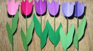 Как сделать тюльпаны из цветной бумаги