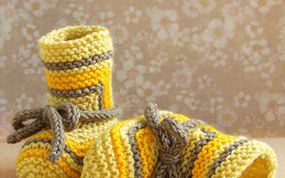 Картинка по теме - как вязать спицами пинетки