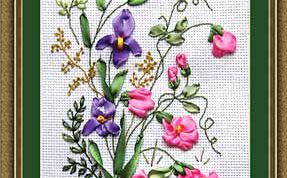 Картинка по теме - как вышивать лентами