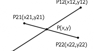 Картинка по теме - как найти точку пересечения отрезков