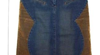 Картинка по теме - как сшить из старых джинс юбку