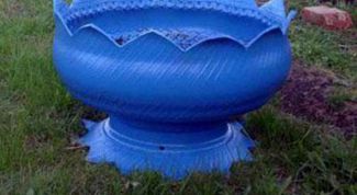 Картинка по теме - как сделать из колеса вазу