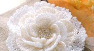 Картинка по теме - как связать цветок для шапки