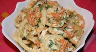 Картинка по теме - как готовить салат из кальмаров и моркови