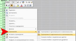 Картинка по теме - как отсортировать таблицу