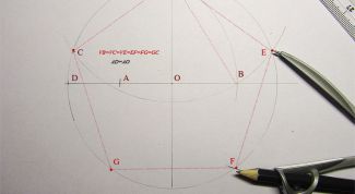 Картинка по теме - как построить пятиугольник с помощью циркуля