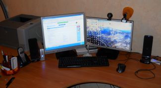 Картинка по теме - как подключить к видеокарте два монитора