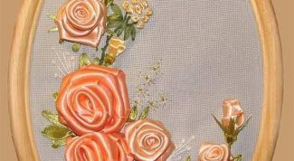 Картинка по теме - как вышивать лентами розы