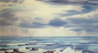 Картинка по теме - как нарисовать море акварелью