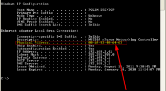 Картинка по теме - как проверить мак адрес