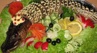 Картинка по теме - как украсить фаршированную щуку