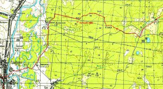 Картинка по теме - как определить азимут по карте