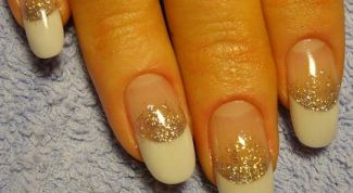 Картинка по теме - как сделать френч блестками