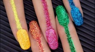 Картинка по теме - как наносить пудру для ногтей