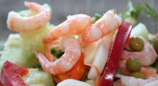 Картинка по теме - как приготовить салат из креветок и кальмаров