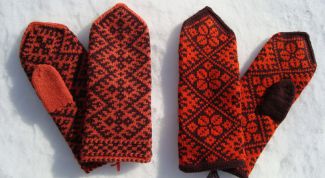 Картинка по теме - как вязать варежки двумя спицами