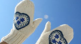 Картинка по теме - как связать варежку для девочки