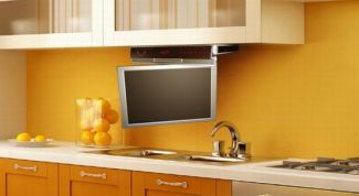Картинка по теме - как разместить телевизор на кухне