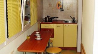 Картинка по теме - как сделать из балкона кухню