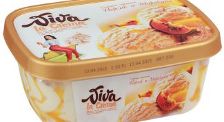 Сливочное мороженое с фруктовым соусом