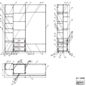Сделать чертеж шкафа купе