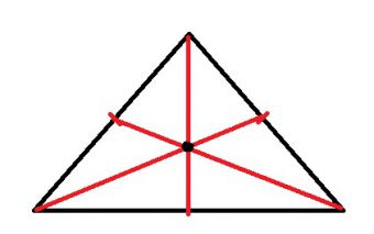 Как нарисовать медиану треугольника с помощью треугольника