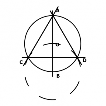 Как нарисовать вписанную окружность в прямоугольном треугольнике