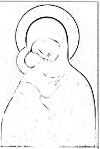 Граттаж для школьников. Мастер-класс &#171;Образ Божьей матери с младенцем на руках&#187;
