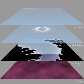 Внешний вид изображения зависит от поряка наложения слоев