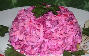 Теплый салат «Розовый фламинго»
