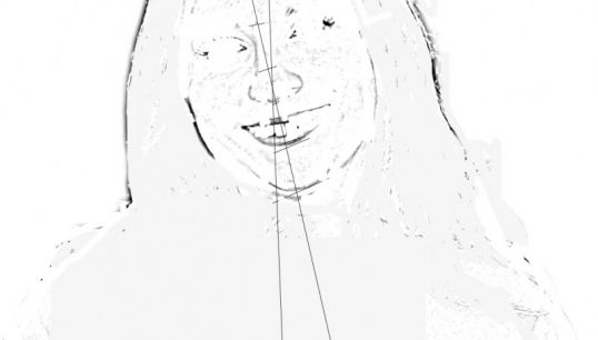 Проведите вертикальную и осевую линии