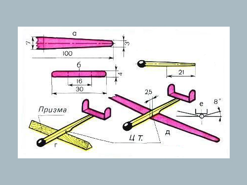 Схема самолета из палочек кюизенера