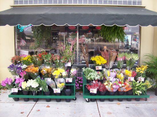 Цветы ассортимент в цветочном магазине фото