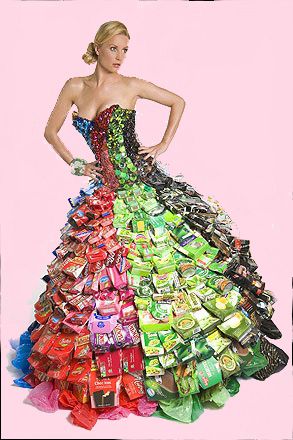 Платье из мусорных пакетов своими руками фото пошагово