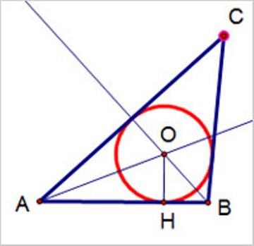 Как нарисовать вписанную окружность в треугольнике