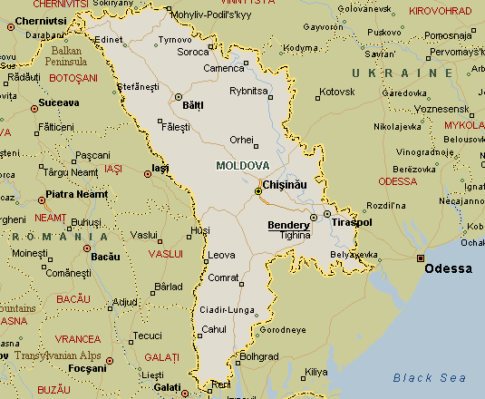 Карта молдавии с городами