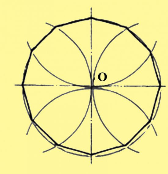 Как нарисовать правильный двенадцатиугольник