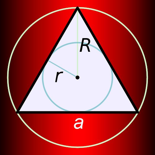 Как нарисовать вписанную окружность в тупоугольный треугольник