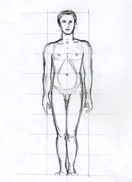 Как нарисовать человека в полный рост с лицом