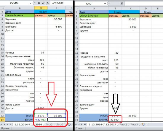 Как вести домашнюю бухгалтерию в excel образец