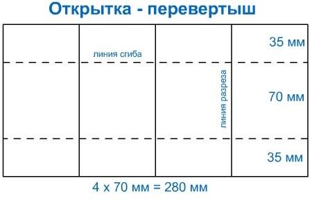 Бесконечная открытка из бумаги схема