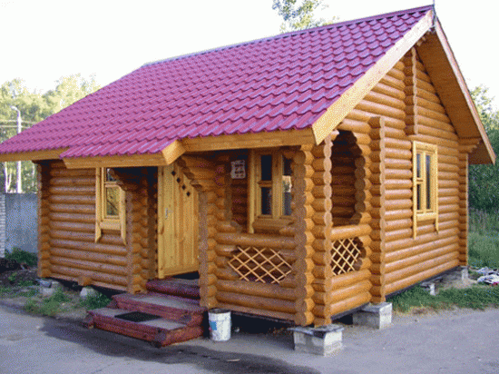 В какой цвет покрасить баню из бревна снаружи фото