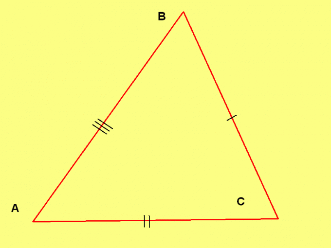 Как обнаружить площадь разностороннего треугольника