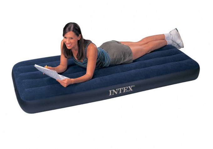 How to glue an inflatable mattress Intex
