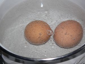 Hard boiled eggs boil 7-8 minutes after boiling